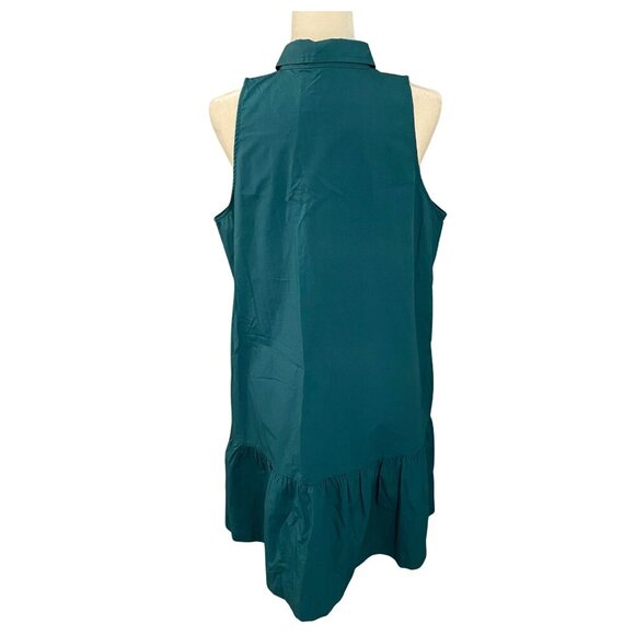 Gap Ruffle Hem Shirt Dress – Jade Stone Green Teal – L - Picture 3 of 6